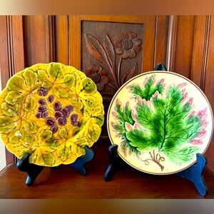 Majolica Leaf and Grape Decorative Plates Set❣️